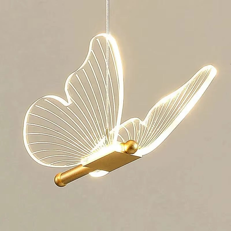 Nordic Butterfly Led Pendant Lamp Bedside Staircase Bedroom Hanging Lamps for Ceiling Art Indoor Lighting Light Fixture