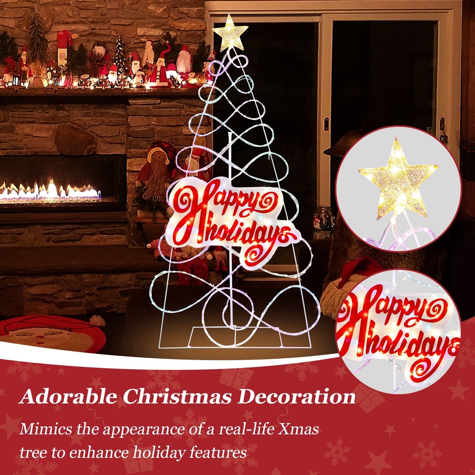 Pre-Lit Color Changing Christmas Tree with 6 Lighting Modes