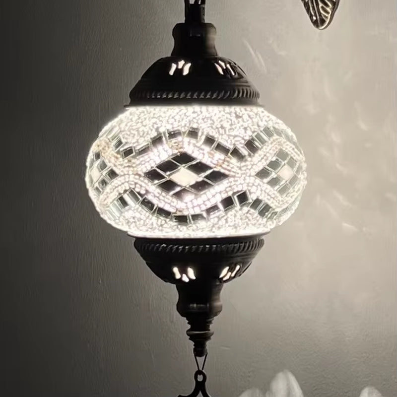 Turkish Mosaic Swan Table Lamp - Vintage Handcrafted Romantic Bedside Light