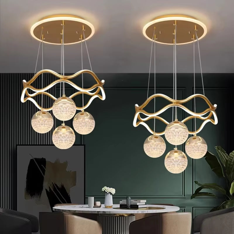 Modern LED Pendant Light Gold/Black Long Line Pendant Light for Restaurant Study Kitchen Office Coffee Home Decoration Luxury