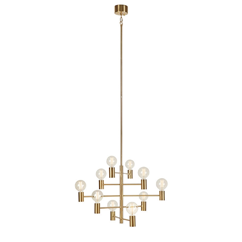 Paris 10 Light Chandelier - Dark Brass