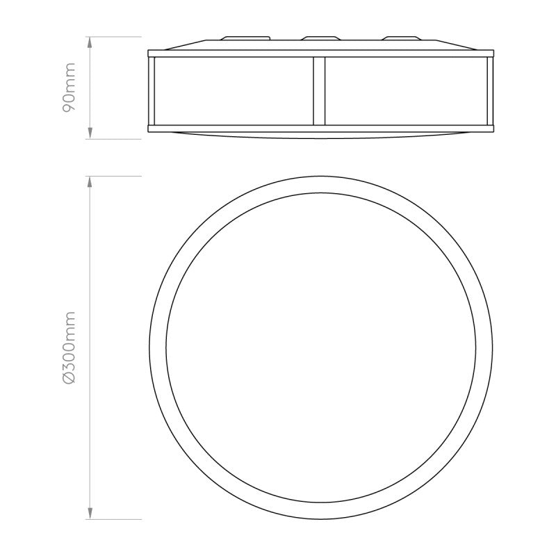 Astro Mashiko 300 Round Flush Light – Bronze