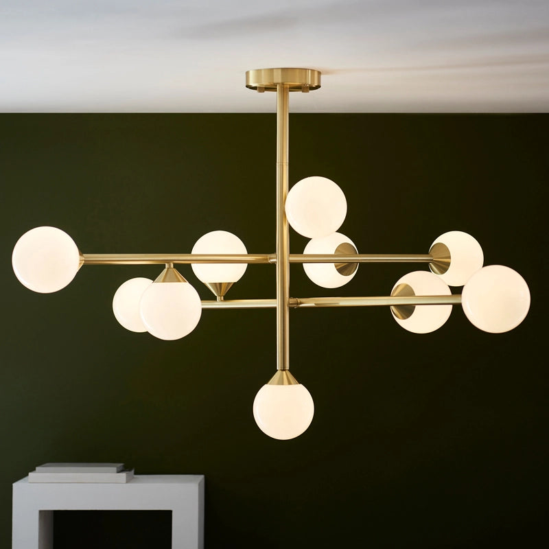 Luxia Peony 10 Light Chandelier - Satin Brass