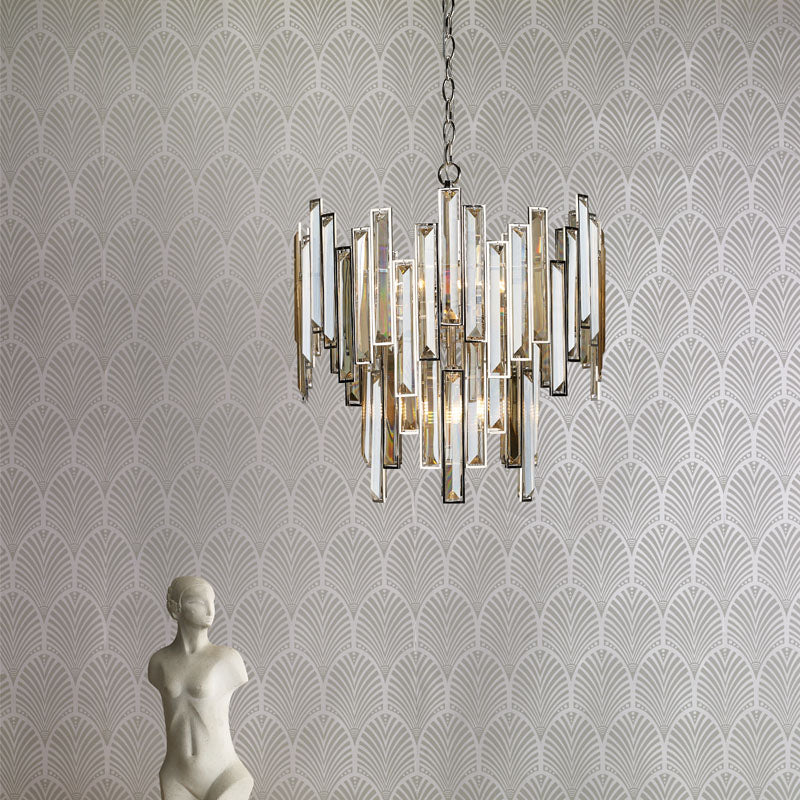 Dar Odile 6 Light Crystal Chandelier – Polished Nickel