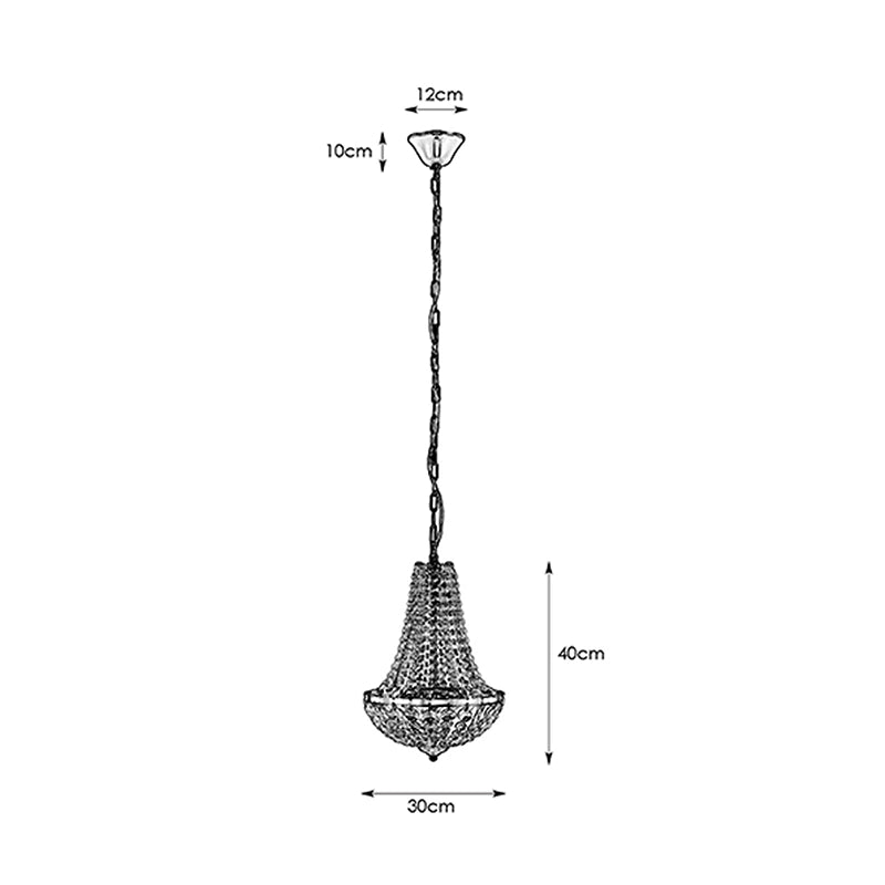 Granso Small Bathroom Crystal Chandelier - Polsihed Chrome