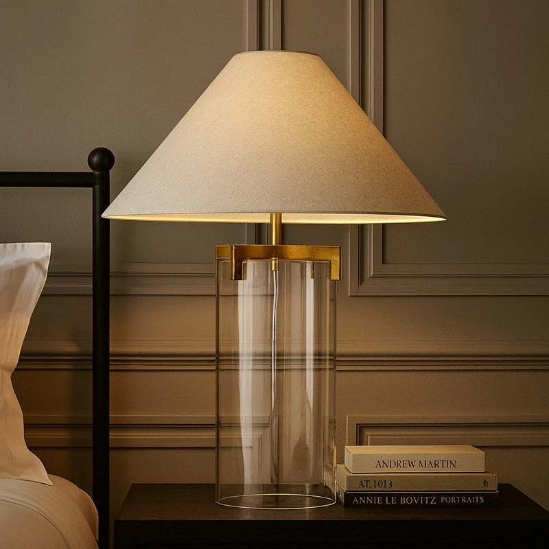 Westport Hampton Tall Glass Table Lamp – Hammered Gold