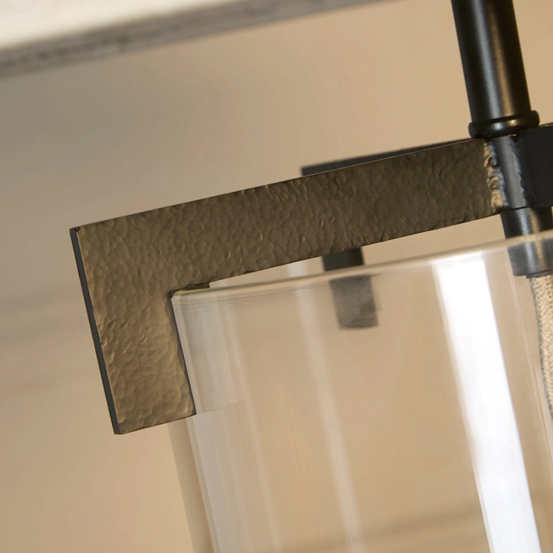 Westport Hampton Tall Glass Table Lamp – Hammered Black