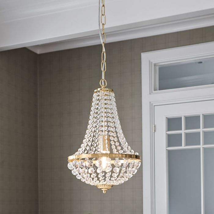 Granso Small Crystal Chandelier - Brushed Brass