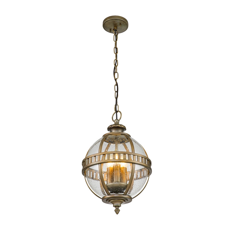 Kichler Halleron 3 Light Pendant Porch Lantern – Burnished Bronze (IP44)
