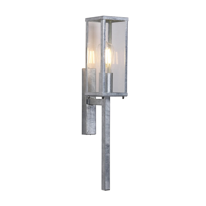 Searchlight Coastal Nelson Outdoor Lantern Wall Light – Galvanised Steel (IP44)