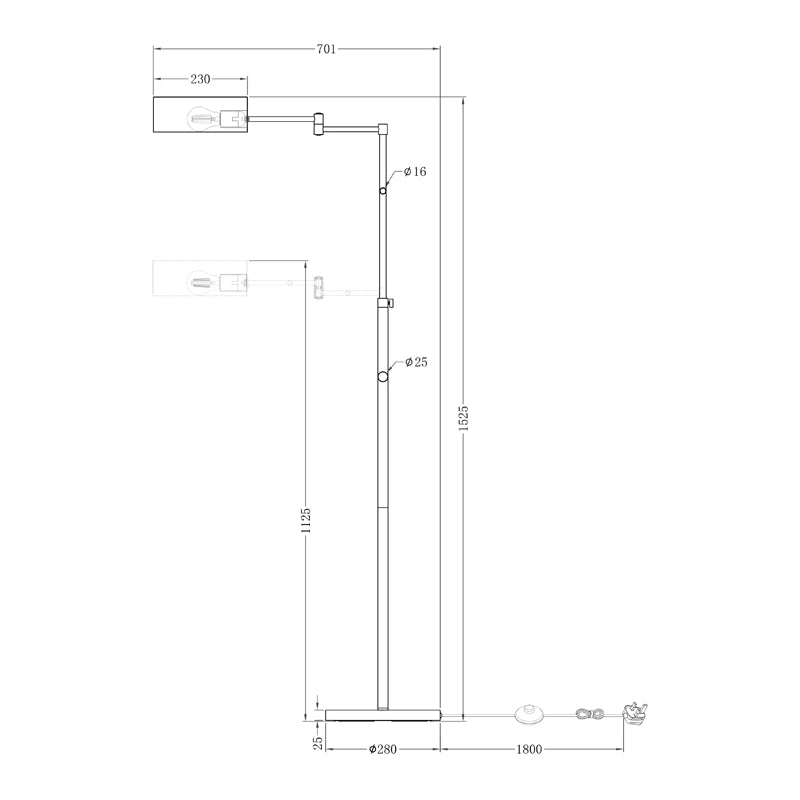 Westport Bank Adjustable Floor Lamp – Antique Brass