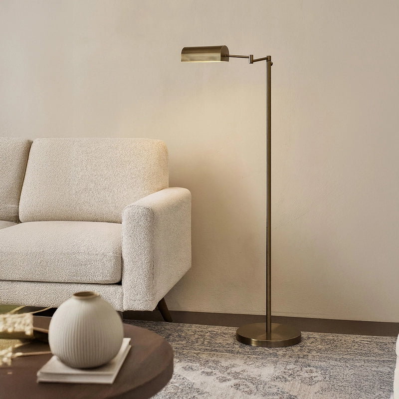 Westport Bank Adjustable Floor Lamp – Antique Brass