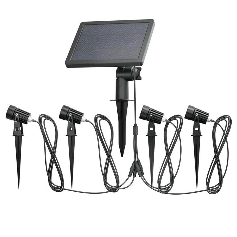 Suri 365 Atlas Solar LED Spotlights – Black (Set of 4, IP65)