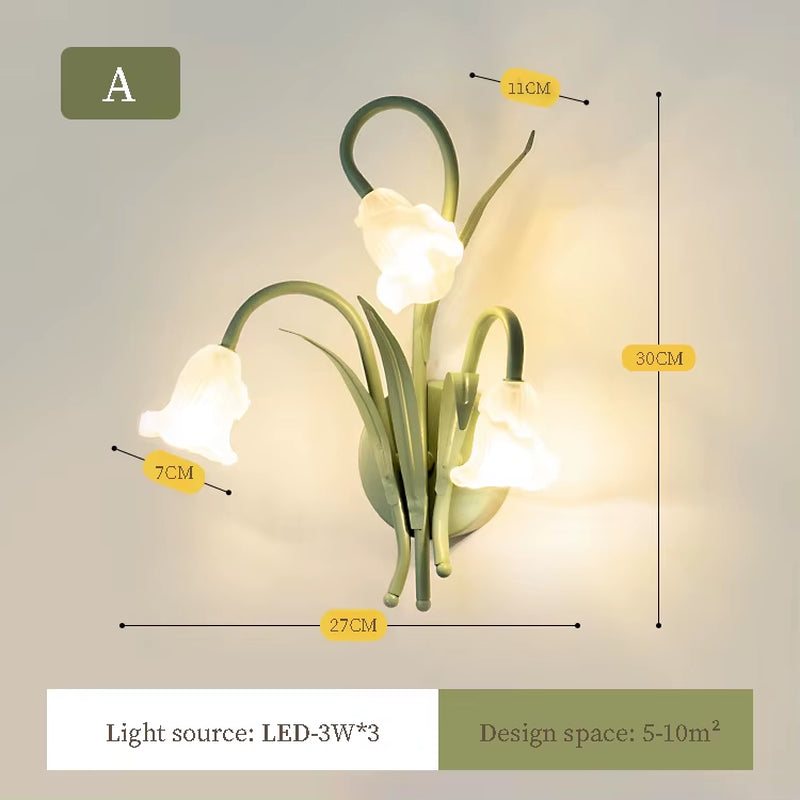French Minimalist Green Glass Wall Lamp