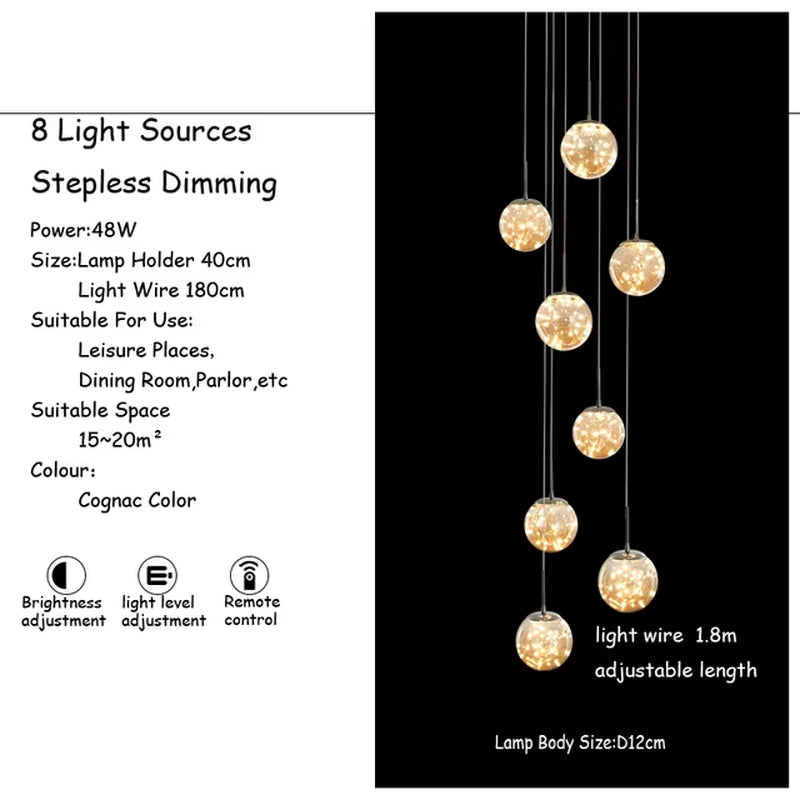 Modern Glass Ball LED Chandelier