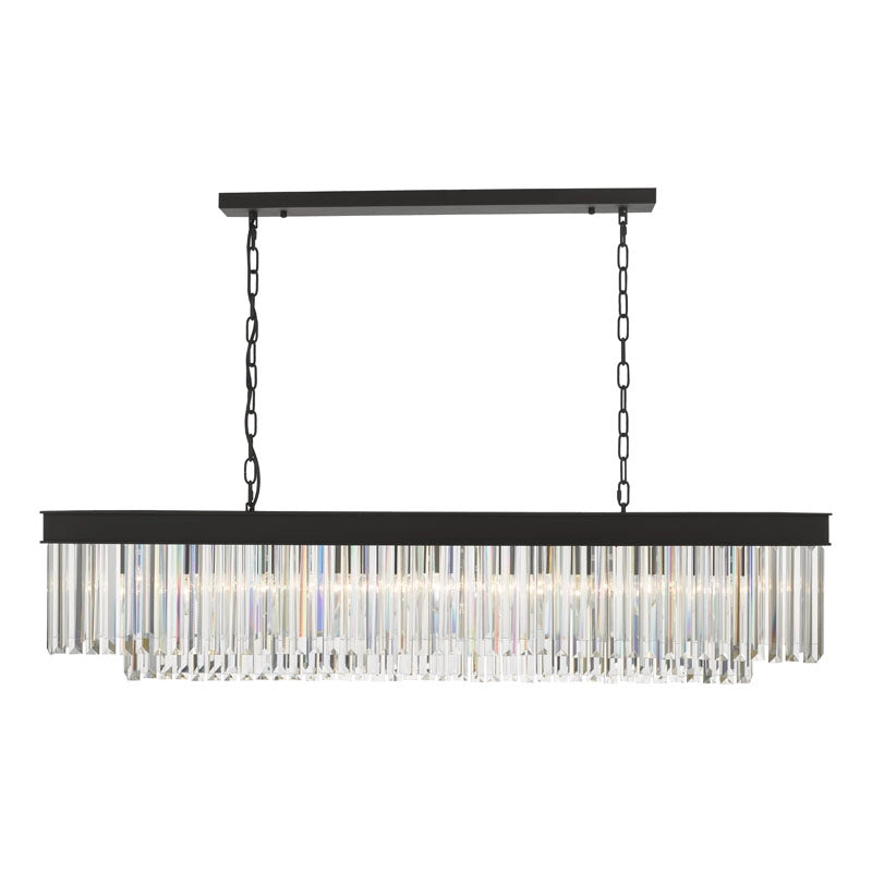 Dar Celeus 6 Light Crystal Bar Pendant Light – Black