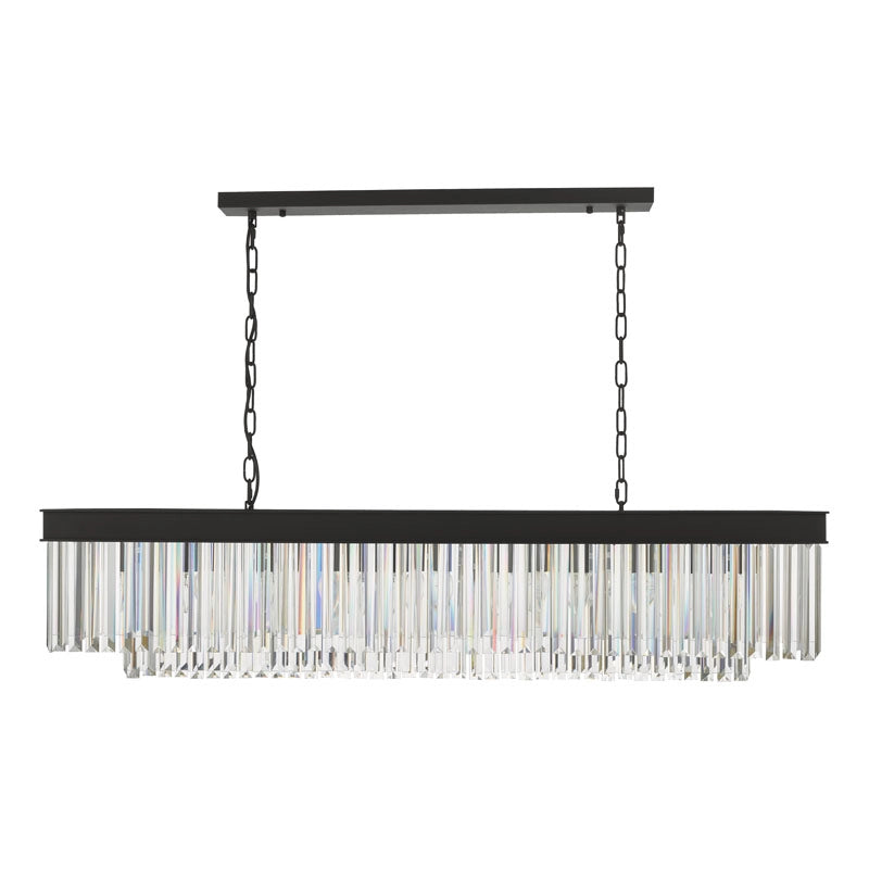Dar Celeus 6 Light Crystal Bar Pendant Light – Black
