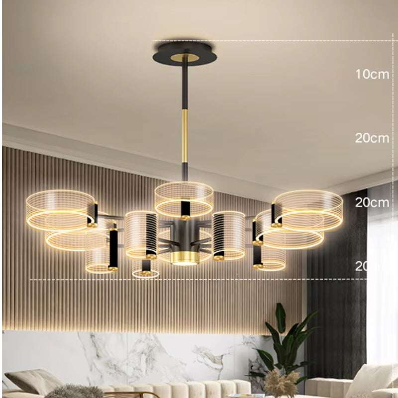 Luxury Nordic LED Chandelier – Modern Minimalist Ceiling Light for Living & Bedroom