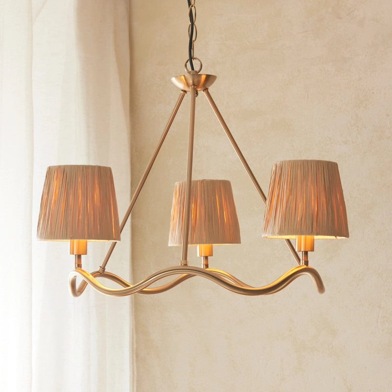 Luxia Tiverton 3-Arm Ceiling Pendant Light — Brushed Brass