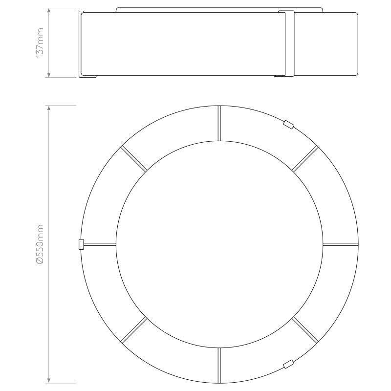 Astro Salina Round Flush Ceiling Light 550mm – White