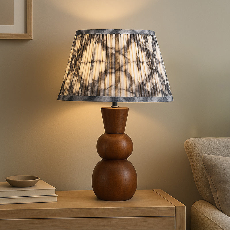 Wisteria Grove Wood Table Lamp with Marco Shade – Black