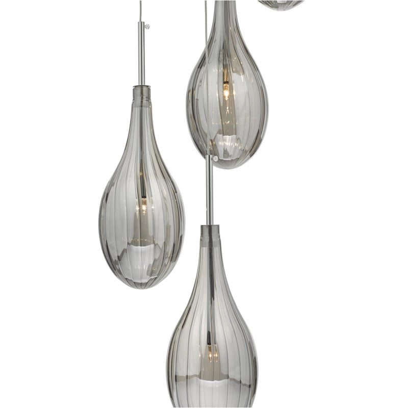 Dar Seta 6 Light Cluster Ceiling Pendant – Polished Chrome
