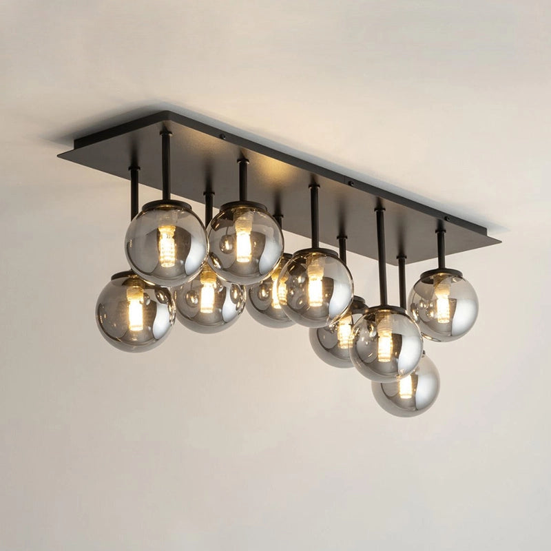 EDIT Tulia 10 Light Semi-Flush Bar Ceiling Pendant — Smoked Glass