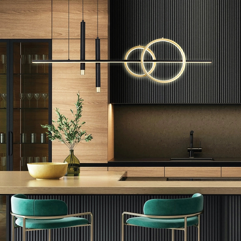 EDIT Combo LED Bar Ceiling Pendant Light — Black & Gold