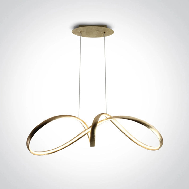 Swirl LED Ceiling Pendant Light — Brushed Brass