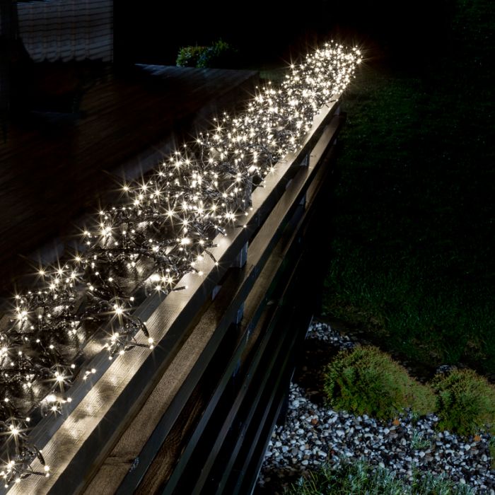 Konstsmide 11.3m Warm White LED Multi-Function Cluster String Lights – 1536 Lights