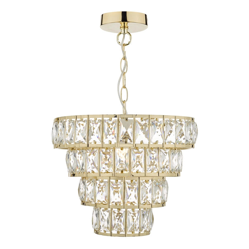 Dar Cerys Crystal Chandelier - Polished Gold