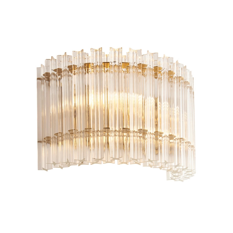 Luxia Elsie Glass Flush Wall Light – Brass
