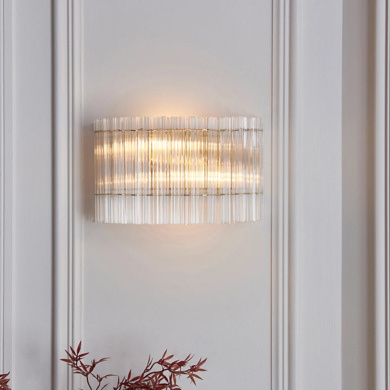 Luxia Elsie Glass Flush Wall Light – Brass