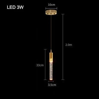 Nordic Crystal LED Pendant Lamp – Elegant Ceiling Light for Living Room & Bedroom