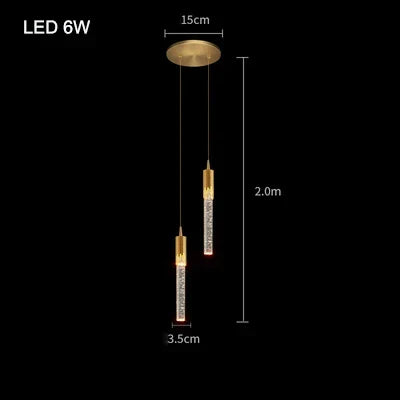 Nordic Crystal LED Pendant Lamp – Elegant Ceiling Light for Living Room & Bedroom