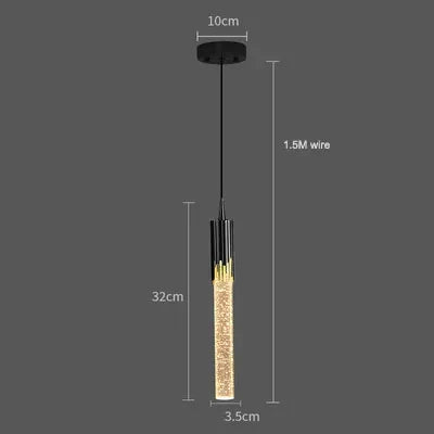 Nordic Crystal LED Pendant Lamp – Elegant Ceiling Light for Living Room & Bedroom