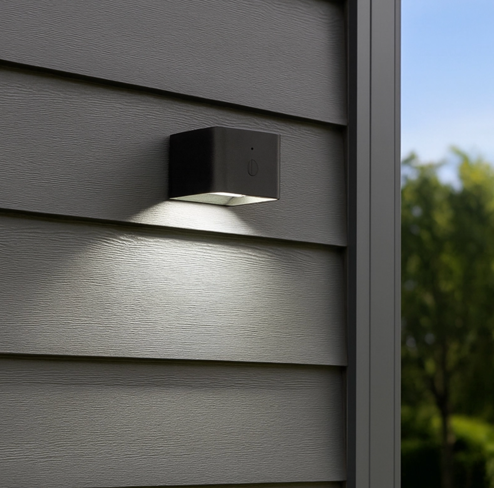 Edit Lefkada USB Rechargeable LED Outdoor Wall Light with Remote Control - Black
