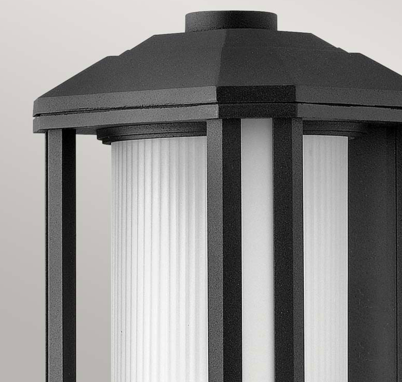 Quintiesse Castelle Medium Half Lantern Outdoor Wall Light – Black