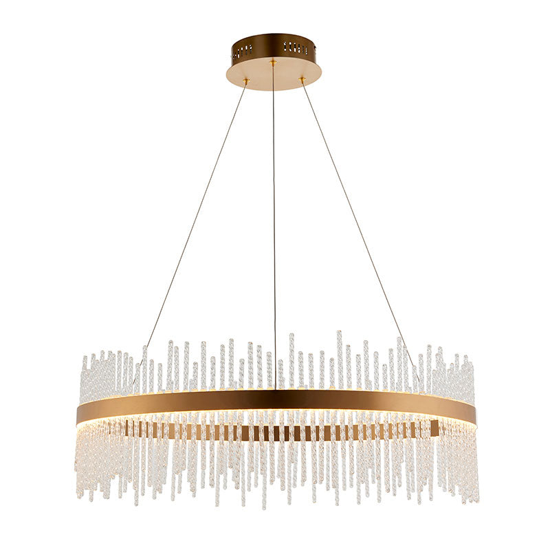 Edit Langham Glass LED Chandelier – Brushed Gold