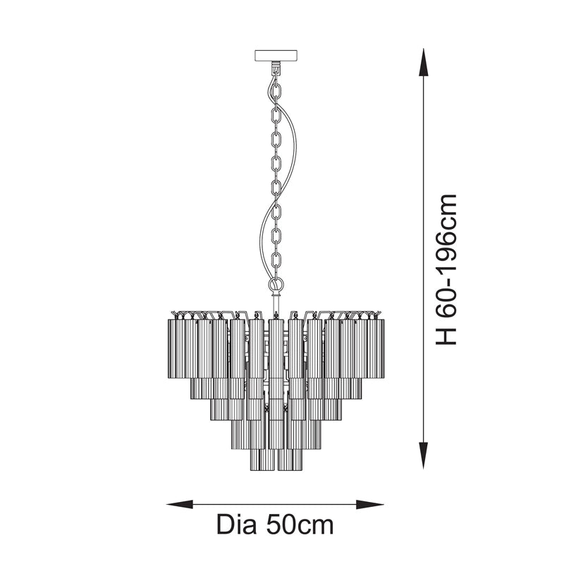 Luxia Lautrec Smoked Glass Chandelier – Satin Brass