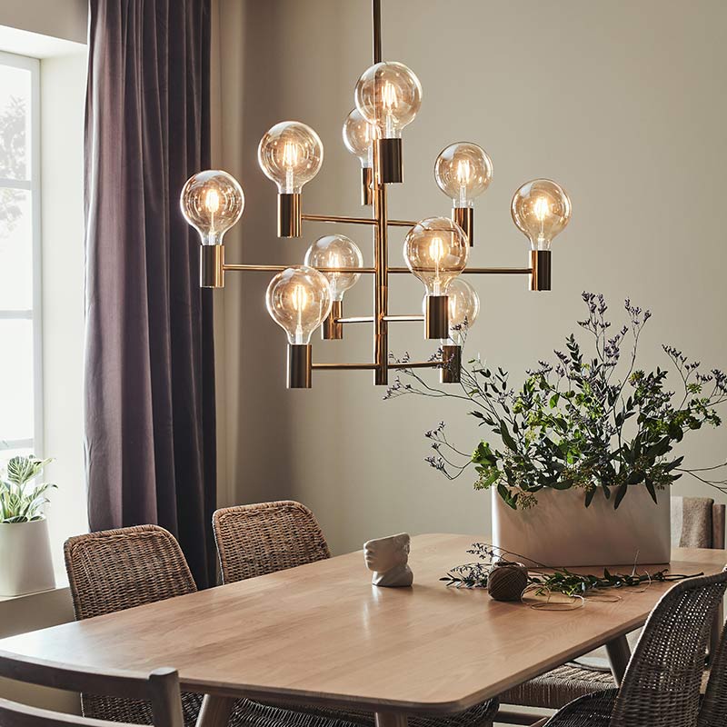 Paris 10 Light Chandelier - Dark Brass