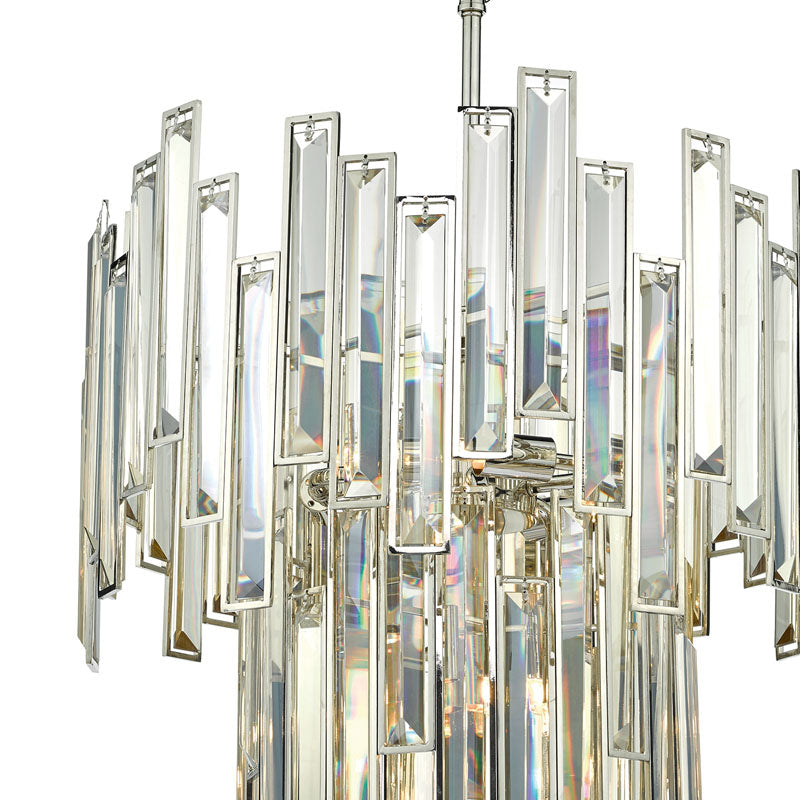 Dar Odile 6 Light Crystal Chandelier – Polished Nickel