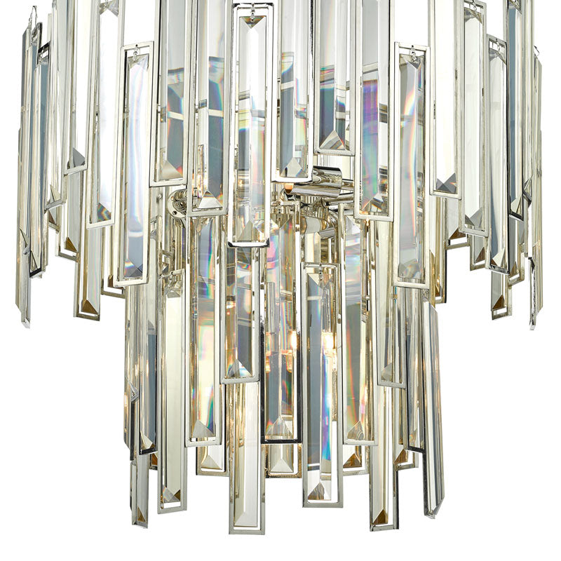 Dar Odile 6 Light Crystal Chandelier – Polished Nickel