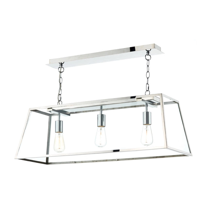 Dar Academy 3 Light Bar Ceiling Pendant – Stainless Steel