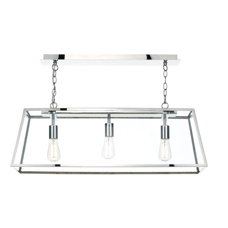 Dar Academy 3 Light Bar Ceiling Pendant – Stainless Steel