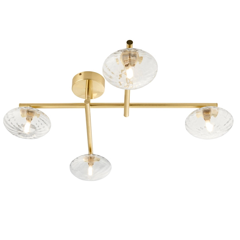 Luxia Beaufort Bathroom 4 Light Semi-Flush Ceiling Light – Satin Brass