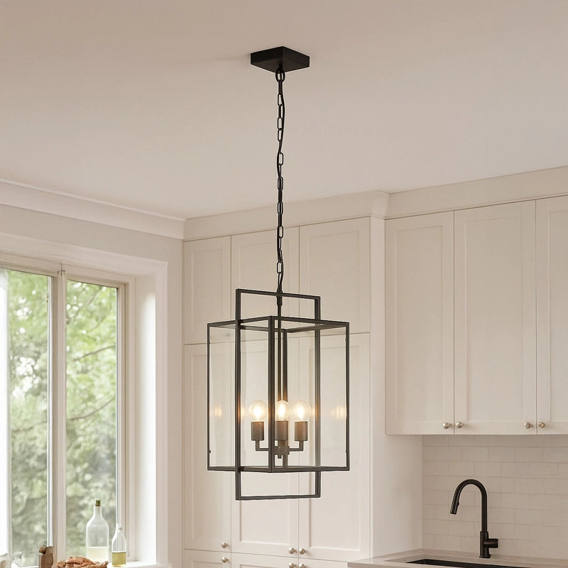 Westport Fiadh Glass 4 Arm Ceiling Pendant Light – Oil Rubbed Bronze