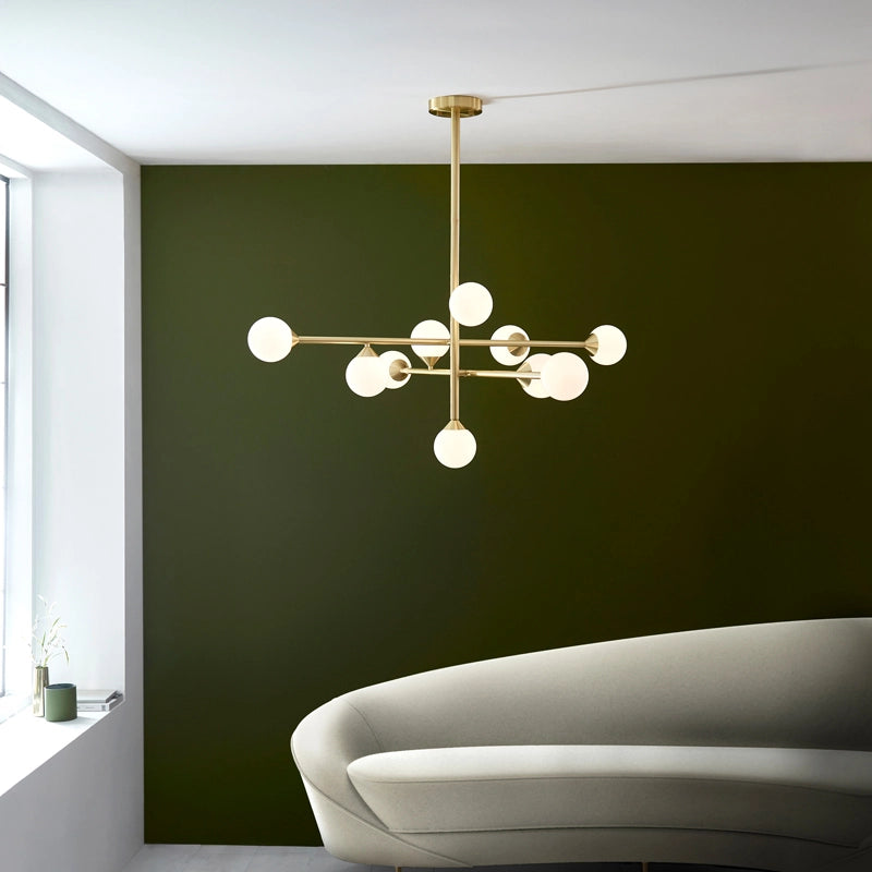 Luxia Peony 10 Light Chandelier - Satin Brass