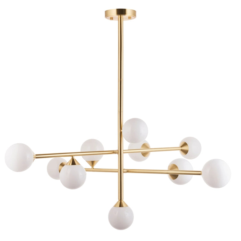 Luxia Peony 10 Light Chandelier - Satin Brass