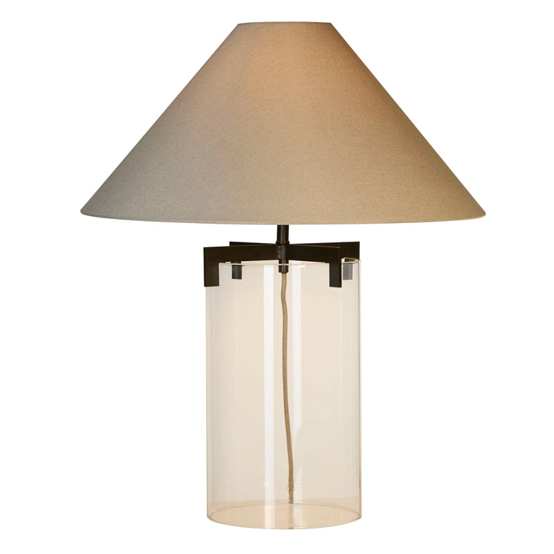 Westport Hampton Tall Glass Table Lamp – Hammered Black